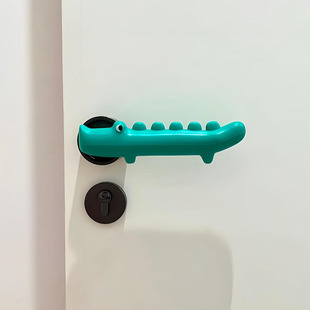 可爱鳄鱼门把手保护套防碰撞卡通硅胶卧室门静电装饰防盗门把手套