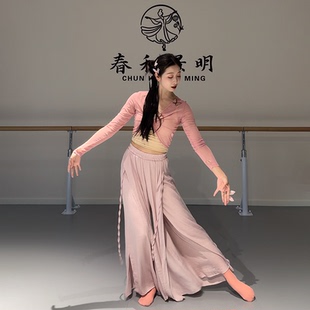 古典舞飘逸现代舞蹈服阔腿裤直筒练功裤女中国舞古风练功服演出服