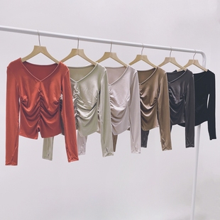 春新款v领套指袖舞蹈服女成人古典舞中国舞现代舞形体基训练功服