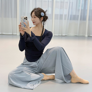 现代舞裤子女宽松版直筒阔腿裤日常穿搭古典舞练功服舞蹈长裤学生