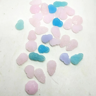 仿琉璃雕花吊坠手工DIY材料编绳挂坠禁步发簪衣襟配件图色混发