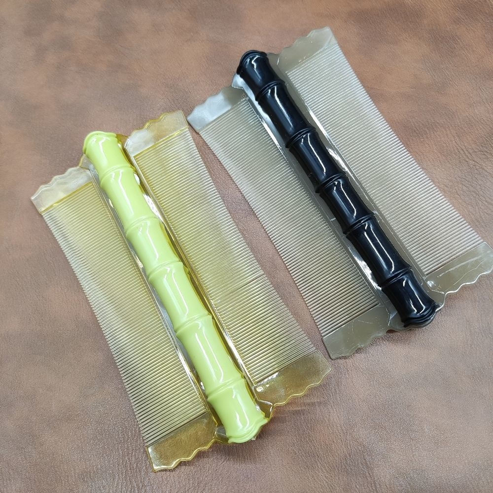 新款仿生竹篦子头皮屑梳子超密齿梳子女儿童刮头发去虱子塑胶加密