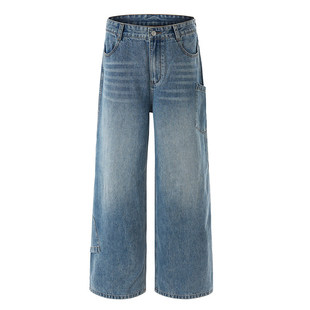 FDM线上商店叁佰TTBRO新品潮流时尚直筒牛仔裤潮流宽松休闲裤子