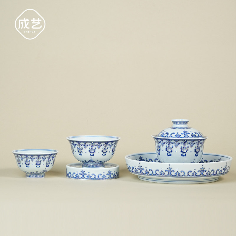 覆银万相花陶瓷大套装复古悬停防烫手客厅轻奢茶具轻奢一人茶具