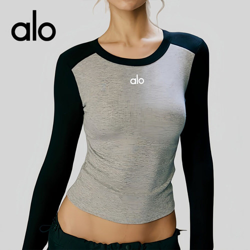 AIo长袖瑜伽服上衣撞色