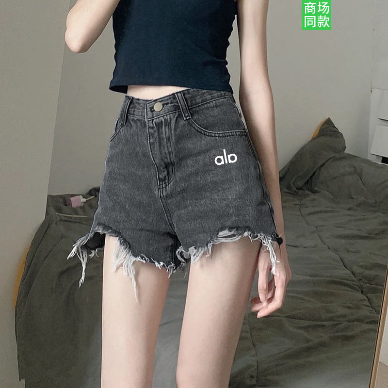 官网奥莱破洞牛仔裤女夏季黑色短裤2026新款直筒阔腿小个子设计感