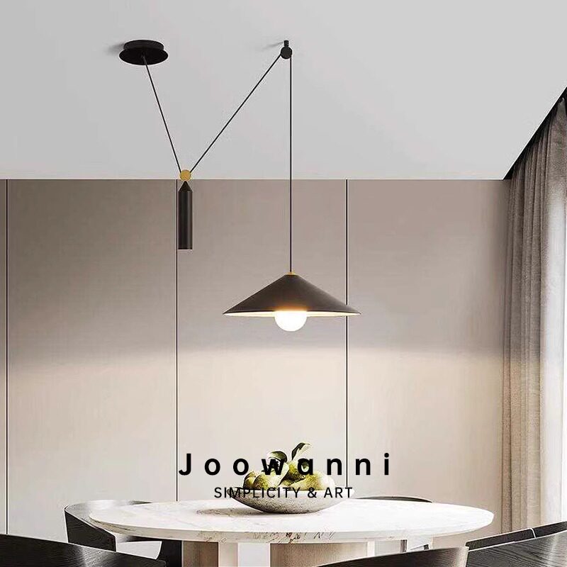 北欧创意吊灯餐厅餐桌简约现代个性升降滑轮移位设计师款装饰灯具,家装灯饰光源,餐厅吊灯,淘宝优惠券,粉丝福利购,淘宝优惠卷