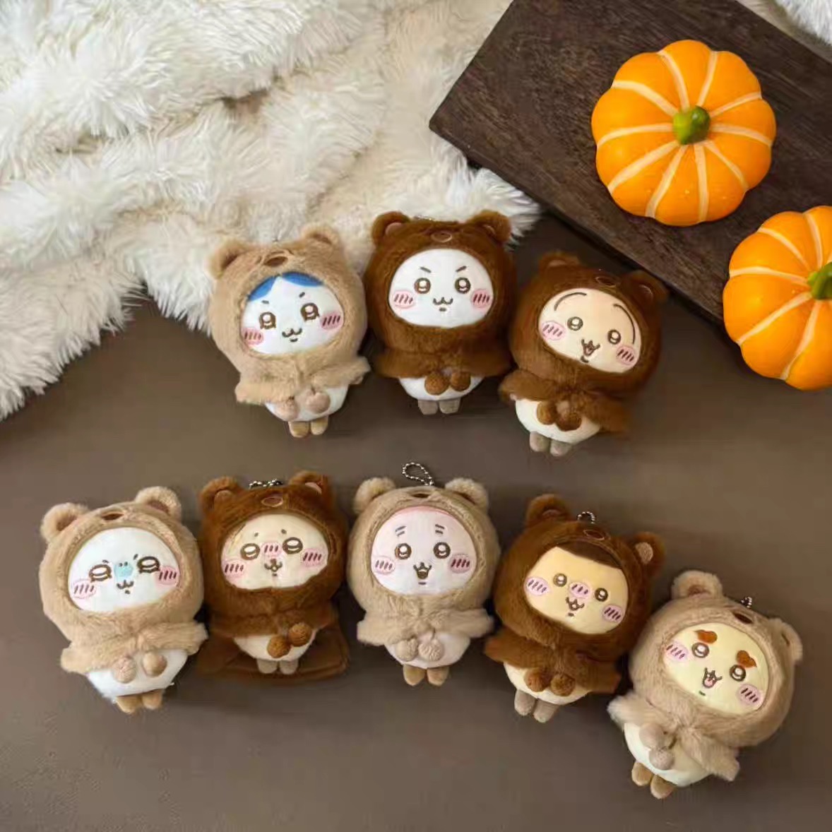 Chiikawa系列毛茸茸季小熊头套挂件名创优品MINISO吉伊卡哇乌萨奇