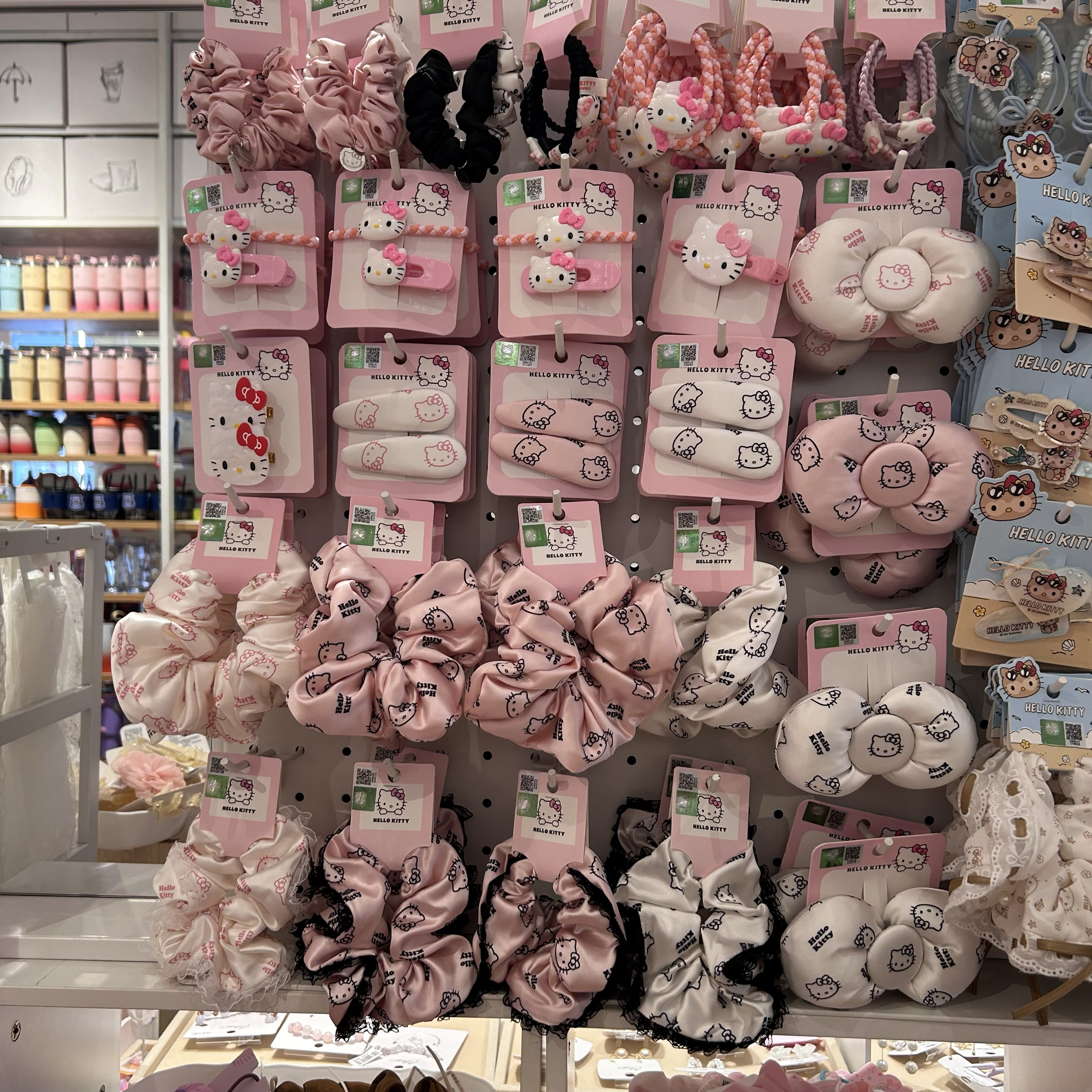 HelloKitty睡衣派对系列发圈发夹爪夹名创优品MINISO凯蒂猫发饰