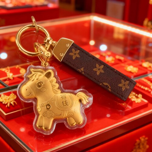 马上有钱钥匙扣2026新年情侣礼物
