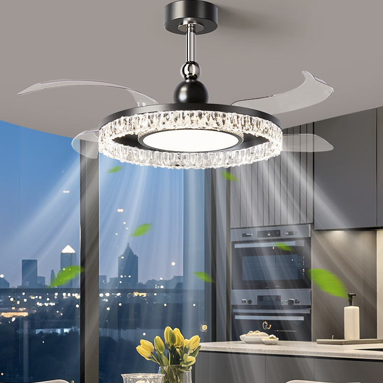 灯氏风扇灯吊扇灯隐形餐厅吊灯2025新款轻奢高级感意式极简卧室灯