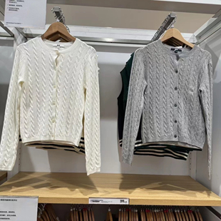 外套针织毛衣471612 纽花圆领针衫 481477 高品质秋冬女装 仙女入