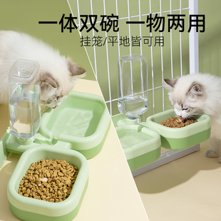 宠物猫咪挂式 水碗猫碗饭碗不易打翻 饮水机狗狗喝水器泰迪挂笼式