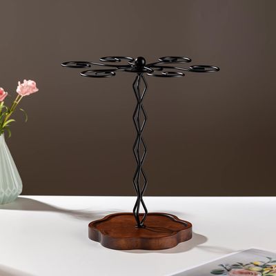 实木旋转红酒杯架创意展示收纳架