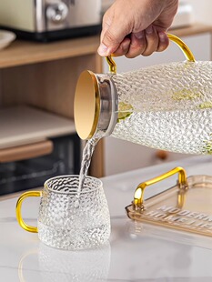 轻奢高颜值锤纹玻璃杯水杯套装家用客厅待客茶杯家庭喝水杯子水具