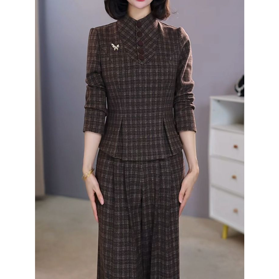 2026秋季新款精致洋气套装磨毛软精纺时尚气质上衣裤子两件套女