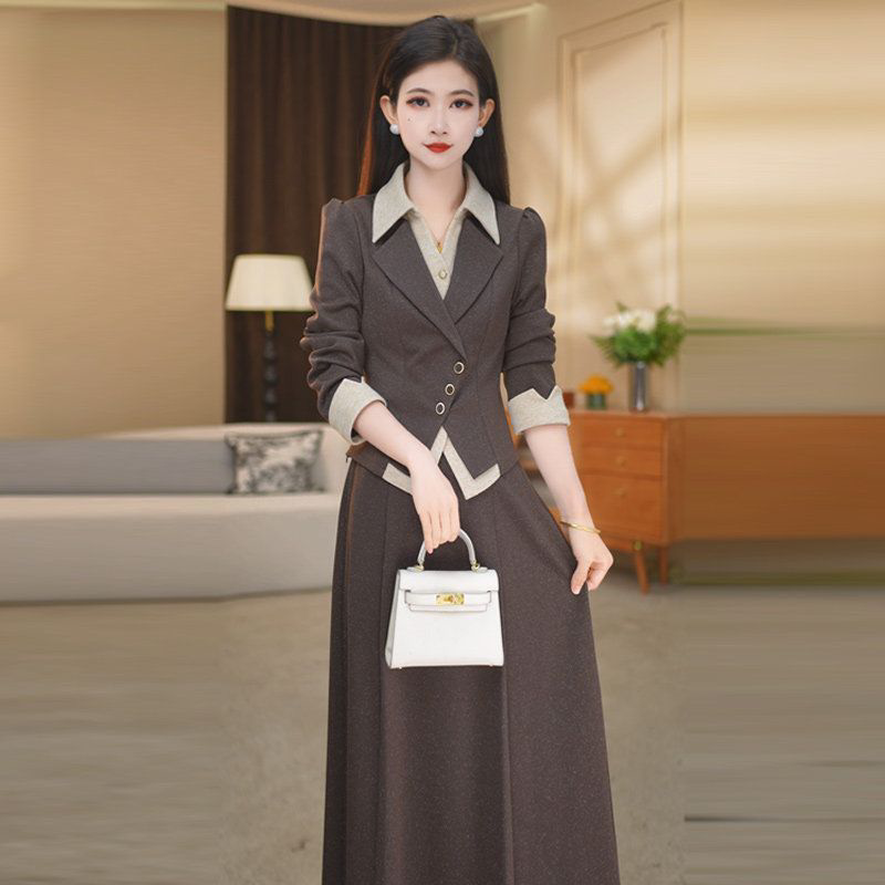【两件套】2026新款秋季女装优雅时尚上衣+半身裙气质两件套装