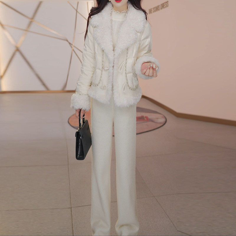 2026新款小香风羽绒服套装女冬季爆款加厚轻奢高级感巨好看两件套