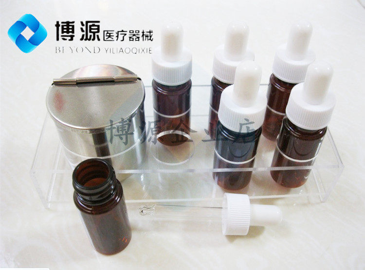 牙科托盘滴瓶玻璃滴瓶套装6组彩色用滴瓶药水小滴瓶管理瓶疯狂