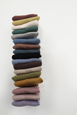 儿童坑条针织中筒袜子秋冬