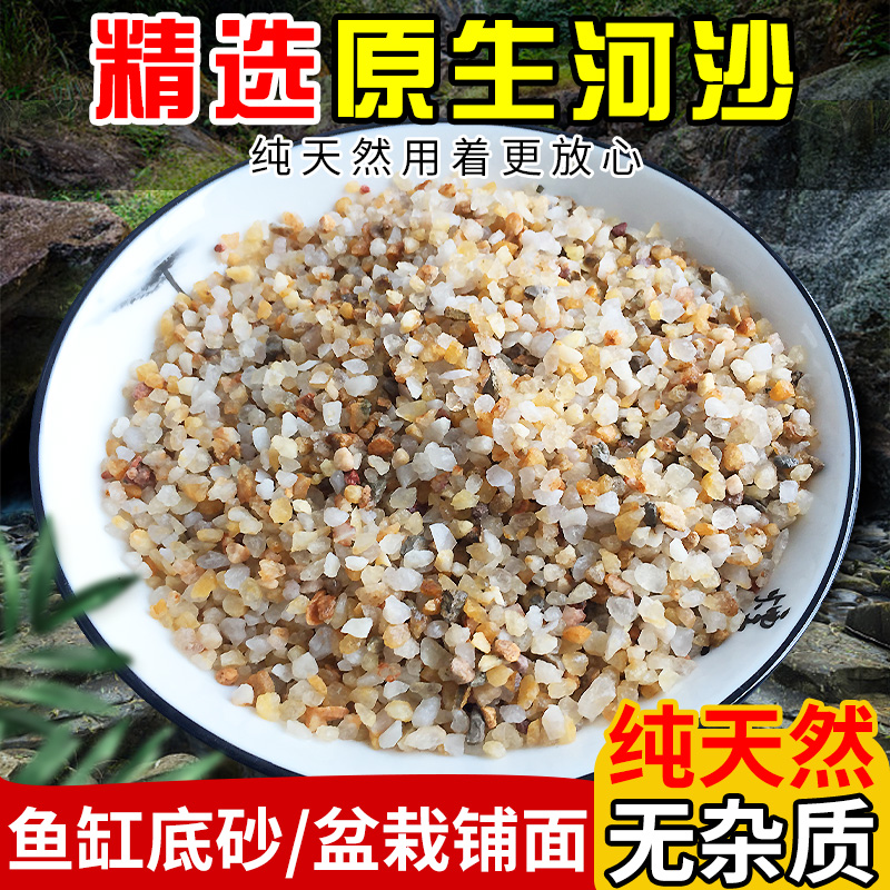 天然河沙水晶沙鱼缸底砂专用粗沙细沙专用沙多肉铺面养花养鱼砂石-封面