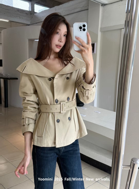 Yoomini2025早秋新设计感修身显瘦一字肩斜肩蝴蝶结绑带气质上衣