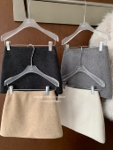 AME2025秋冬韩版 高品质气质加厚双面羊毛半身裙高腰显瘦A字半身裙