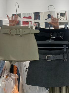 AME2026春夏新款韩版高品质气质显瘦配皮带西装半身裙A字裙包臀裙