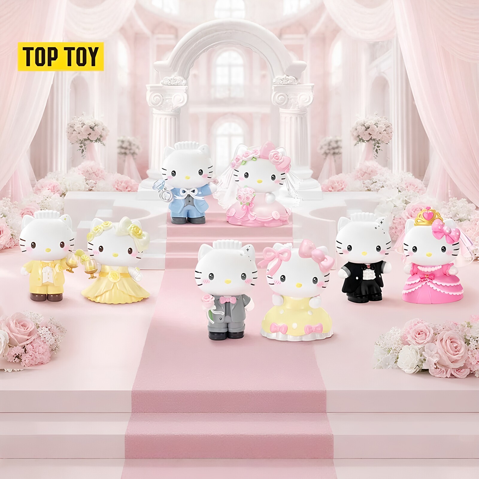 正版TOPTOY三丽鸥HelloKitty&DearDaniel世纪婚礼系列盲盒手办礼