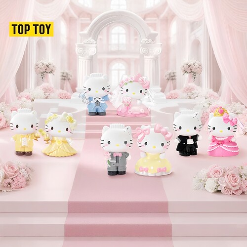 正版TOPTOY三丽鸥HelloKitty&DearDaniel世纪婚礼系列盲盒手办礼