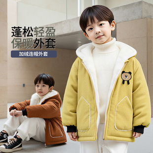 棉衣痞帅男宝宝加厚派克棉服 儿童冬装 男童加绒外套秋冬款 2025新款