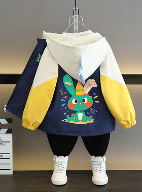 男童春季酷帅外套2026新款儿童时髦棒球服宝宝洋气春秋装夹克上衣