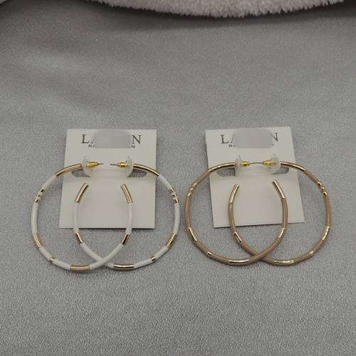 新款青岛欧美时尚百搭气质质感原单镀真金滴釉大耳圈耳钉Q45