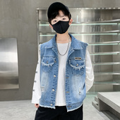 男宝牛仔马夹儿童痞帅坎肩外 中大童春装 2026年男童马甲春秋款 新款