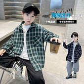 长袖 男童休闲风格 款 2026儿童春秋季 衬衣中大童翻领上衣外套 子衬衫