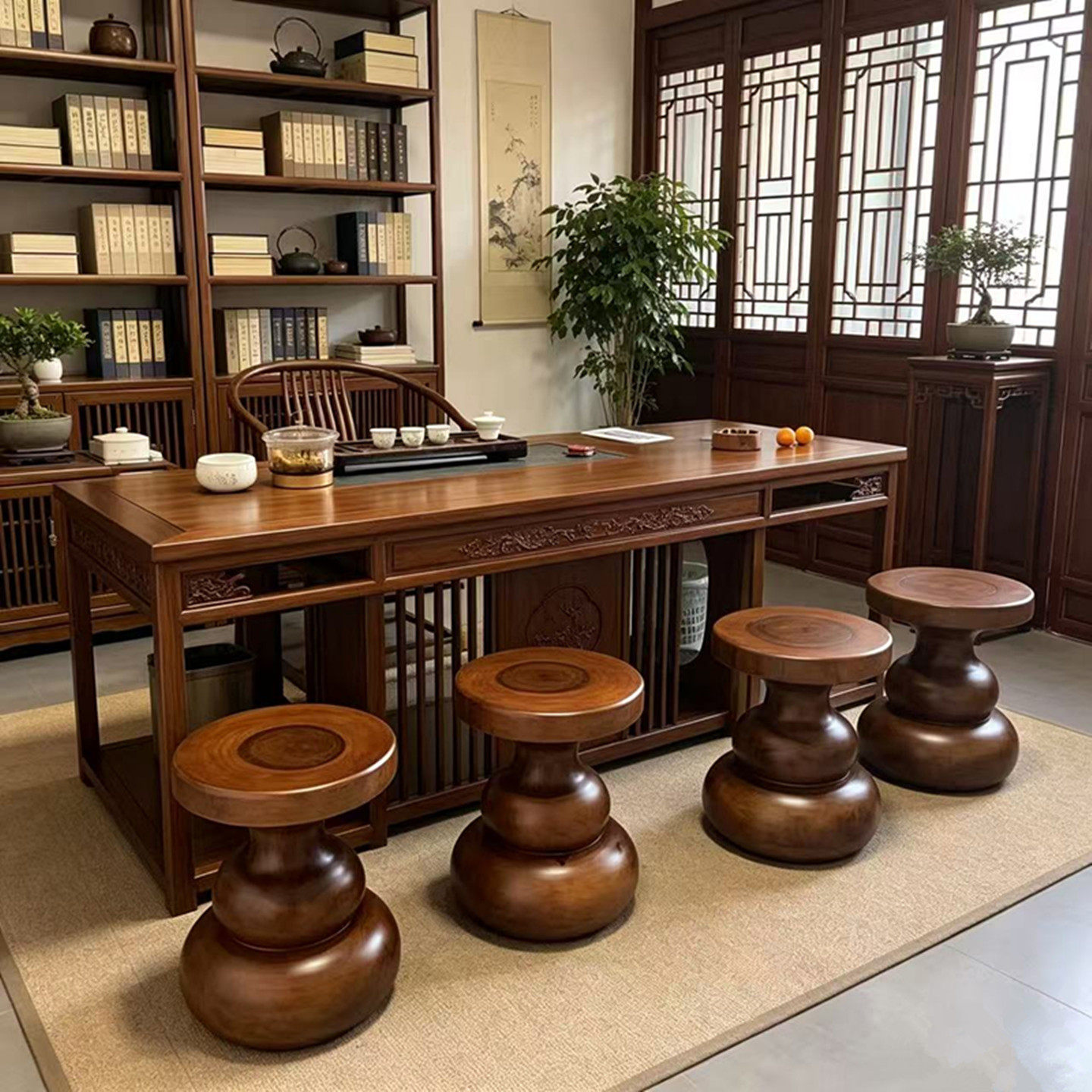 香樟木实木坐凳茶几边几床头柜图片