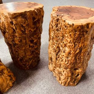 枣木墩子坐凳原木树墩茶几茶桌根雕凳子花架摆件实木圆墩树桩底座