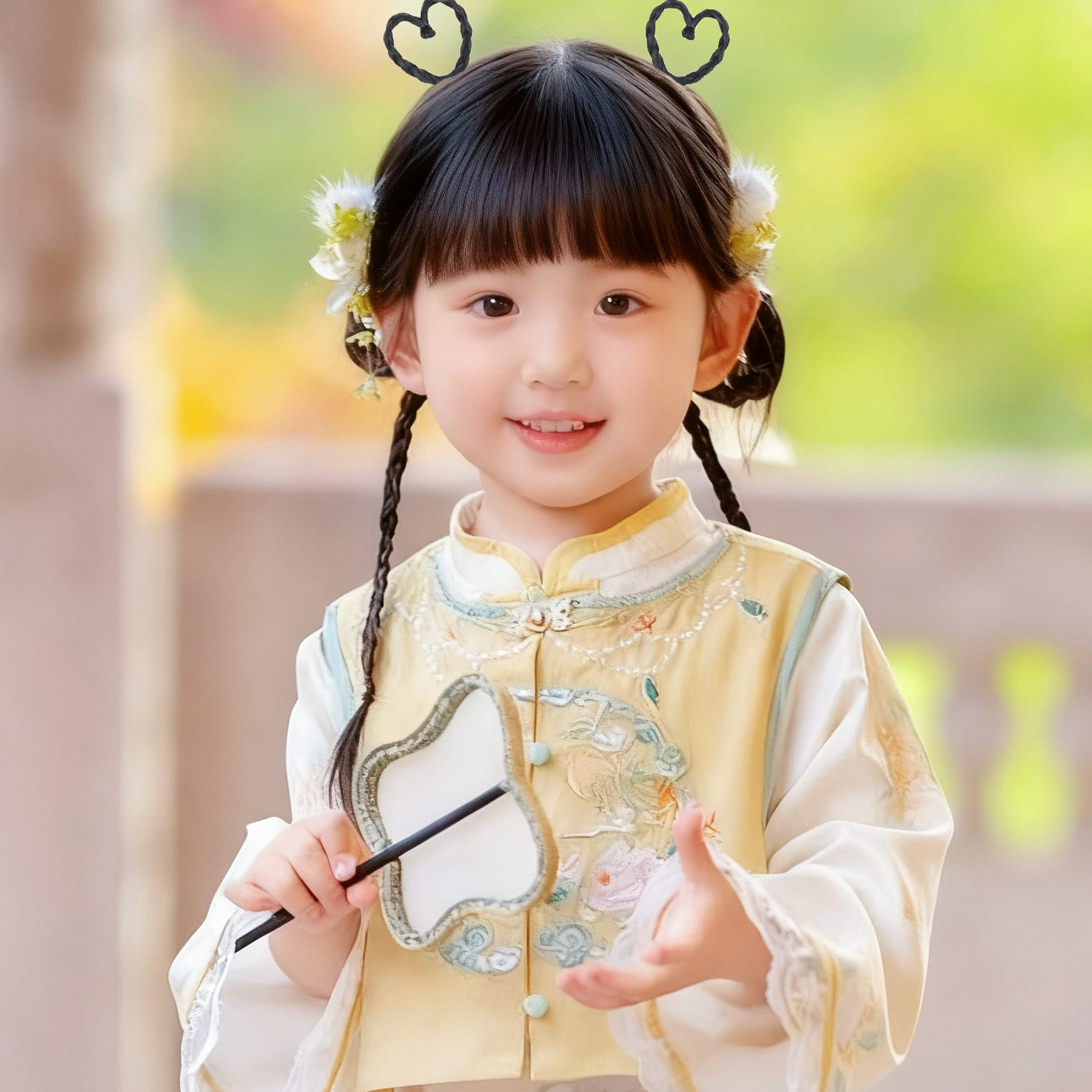 厂家现货儿童假发女仿真发丝爱心辫子头饰古装汉服麻花辫发夹,收纳整理,垃圾袋收纳盒/袋,淘宝优惠券,粉丝福利购,淘宝优惠卷