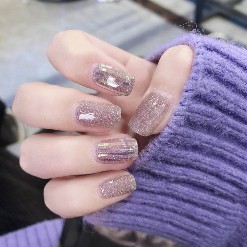 指甲贴片 可拆可卸 防水持久穿戴甲美甲成品 网红 蹦迪碎钻玻璃甲