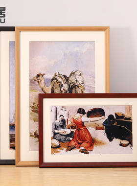 实木质大相框挂墙A3a4k8开画框装裱拼图素描水彩外架定制任意尺寸