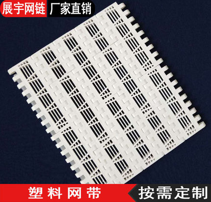 塑料网带链板 模块式塑料网带流水线 定做食品级塑料平板转弯链板