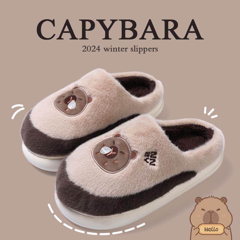 棉拖鞋男士冬季新款加厚保暖室内居家用防滑软底卡通情侣冬天拖鞋
