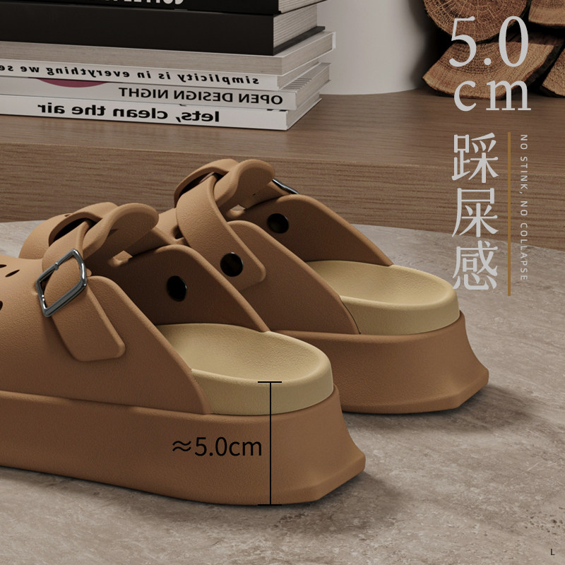 洞洞鞋外穿女夏季新款包头防撞百搭增高厚底海边沙滩勃肯凉拖鞋女