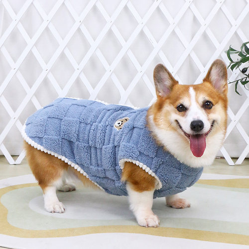 狗衣服秋冬款毛绒保暖背心小型犬