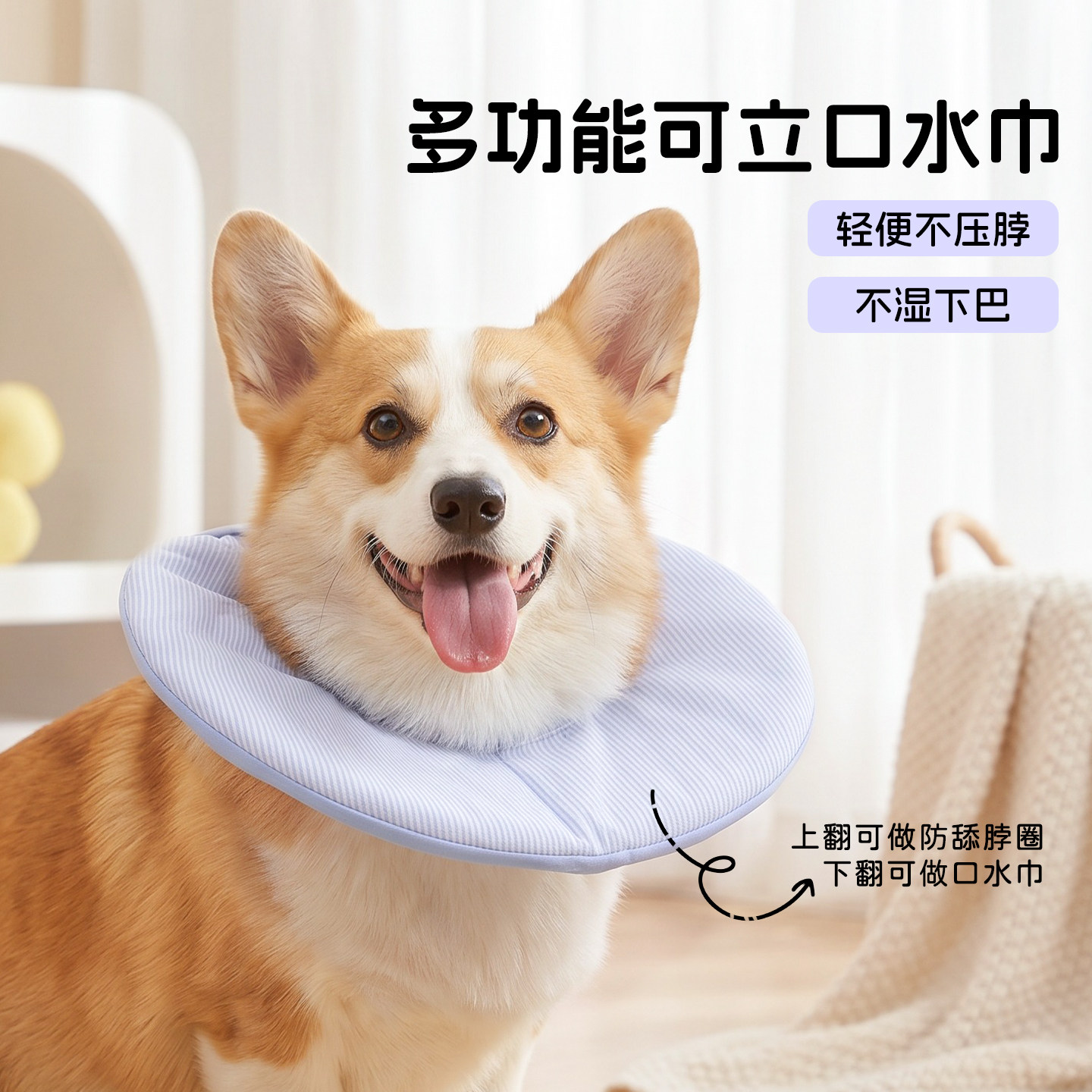 宠物狗狗防舔伊丽莎白圈软口水巾图片