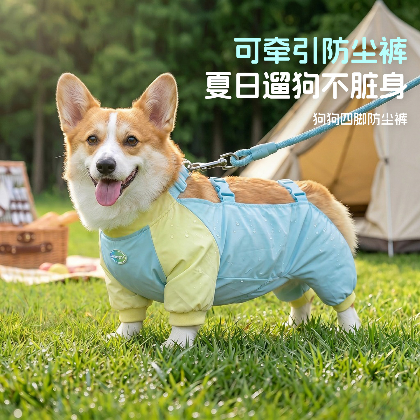 柯基专用防水防尘衣四脚裤中型犬图片