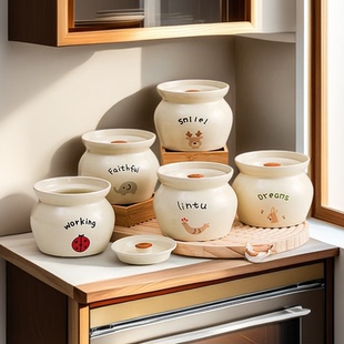 高品质陶瓷炖罐耐高温可爱萌趣风一罐多用炖汤分装罐厨房必备好物