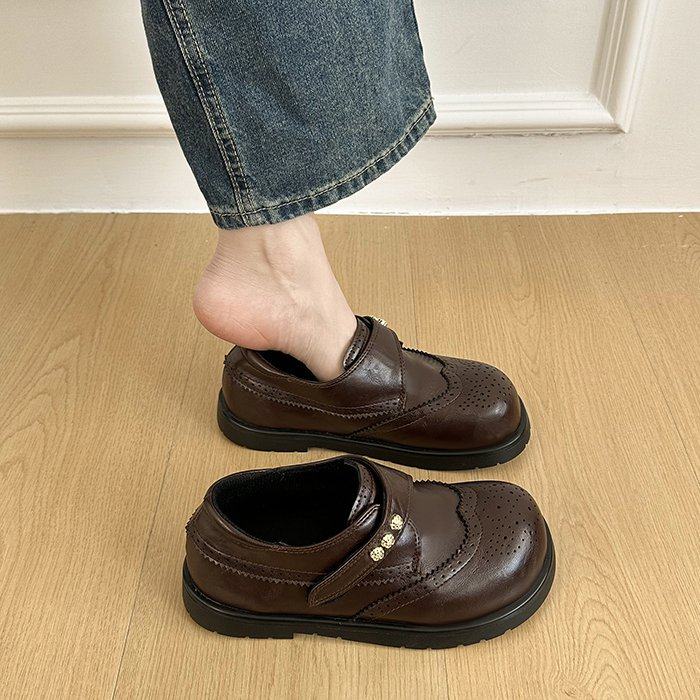 百搭英伦黑色厚底小皮鞋女平底单鞋2026超火新款春秋乐福玛丽珍鞋,女鞋,深口单鞋,淘宝优惠券,粉丝福利购,淘宝优惠卷