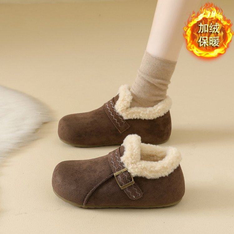加绒全包博肯鞋女2025新款冬季内增高厚底豆豆鞋保暖毛毛雪地棉鞋,女鞋,棉鞋,淘宝优惠券,粉丝福利购,淘宝优惠卷