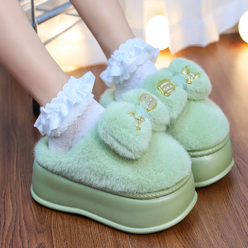 新款一脚蹬加绒保暖棉拖鞋